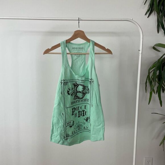 Britney Spears Las Vegas Piece of Me Tank Mint Green NWT - Picture 1 of 5